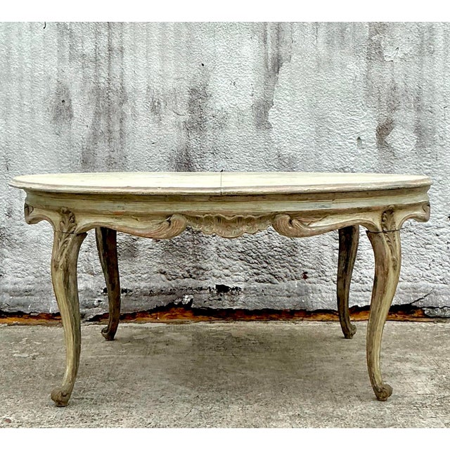 Vintage Patinated Baroque Dining Table For Sale - Image 4 of 12