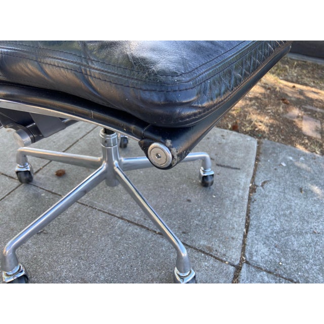 Authentic Herman Miller Eames Soft Pad Management Office Chair Black Leather For Sale - Image 10 of 12