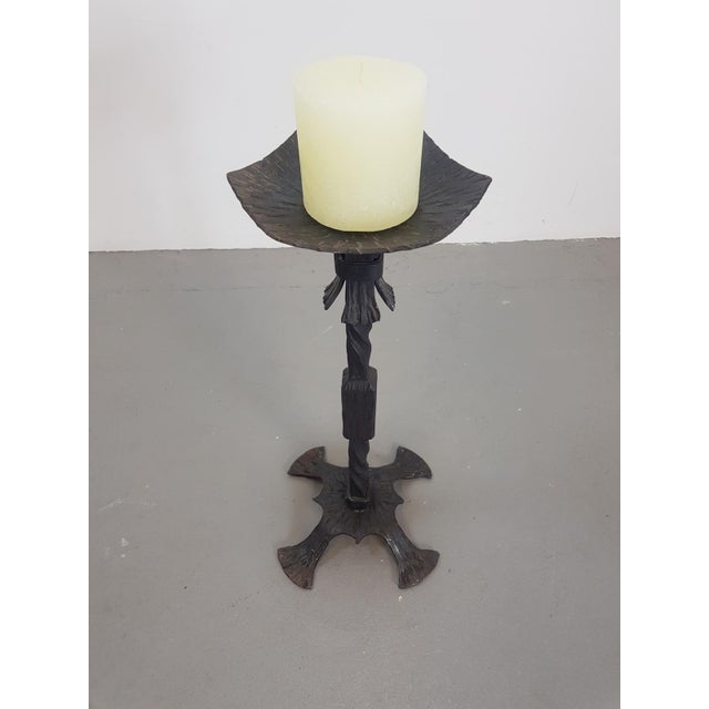 Metal Brutalist Cast Iron Candleholder, Germany, 1960s For Sale - Image 7 of 9