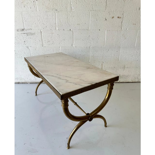 Raymond Subes Raymond Subes Style Marble Top Coffee Table For Sale - Image 4 of 12