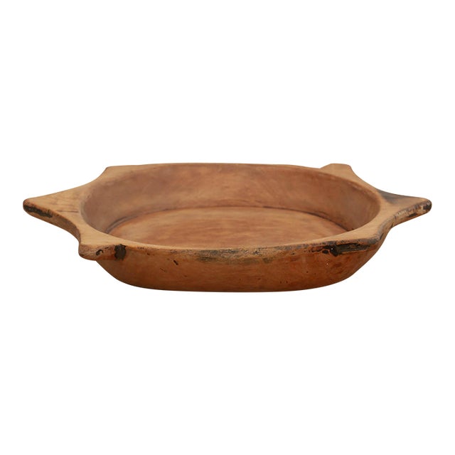 Rustic Hand-Carved Tray With Handles For Sale