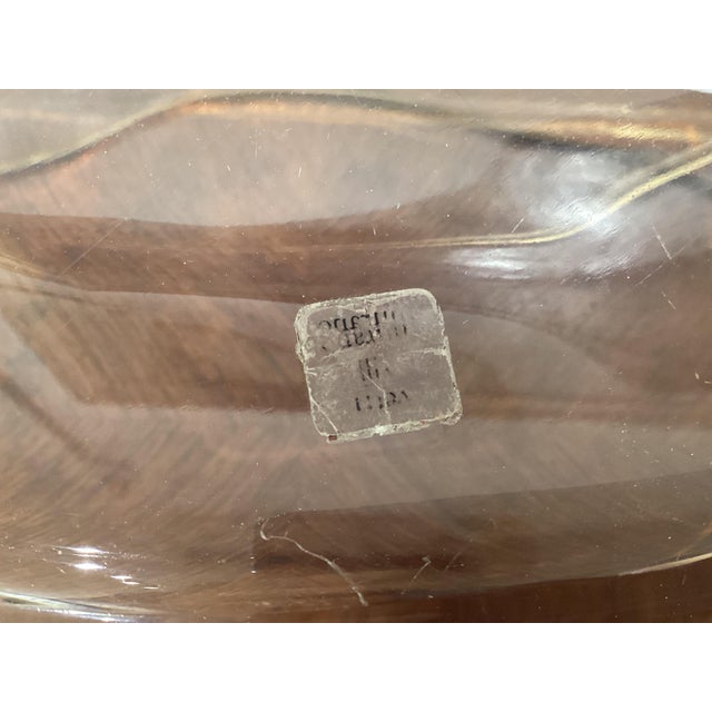 Clear Murano Glass Centerpiece Vase with Gold Rim by Carlo Moretti, 1980s For Sale - Image 6 of 12