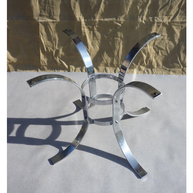 Modern Glass and Chrome Dining Table, 1970s For Sale - Image 3 of 9