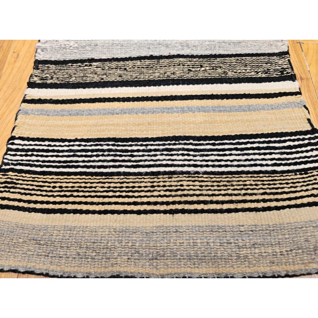 Vintage Native American Navajo Rug, Banded Stripes Pattern, Southwest Tribal Art, 2x3 For Sale - Image 12 of 15