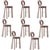 Brown Mary Bar Chairs with Wood or Lacquered Legs by Ottiu, Set of 8 For Sale - Image 8 of 8