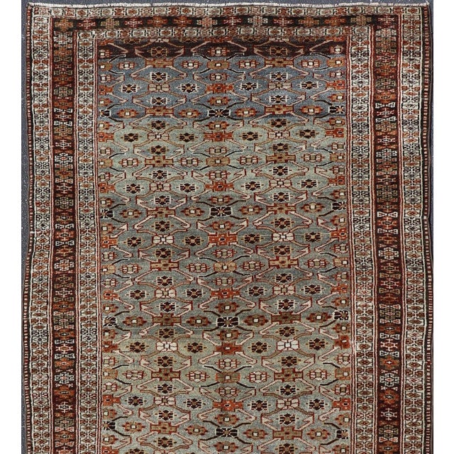 Measures: 5'1 x 10'6 Antique Persian Kurdish Gallery Rug with Allover Geometric Design 5'1 x 10'6. Keivan Woven Arts/...