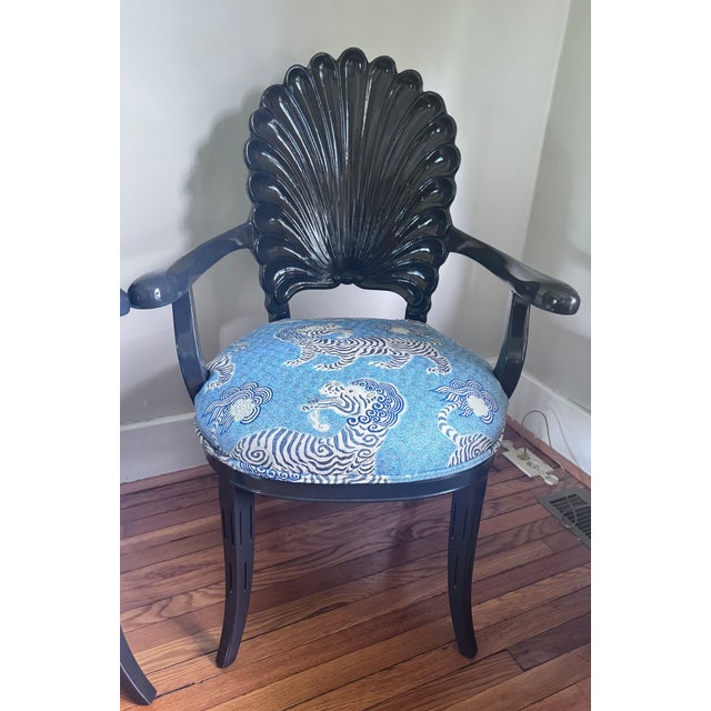 Pair of Lacquered Vintage Italian Hand Carved Grotto Chairs For Sale In Saint Louis - Image 6 of 16