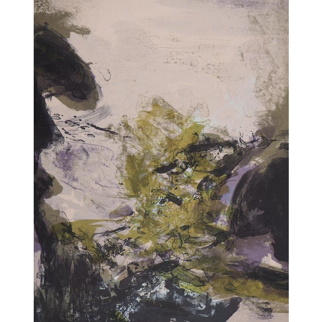ZAO Wou-Ki (1920-2013) Abstract Mountain Landscape Original color lithograph On wove paper, 24 x 31 cm (approx. 9 x 12...