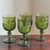 Mid-Century Modern 1960s Avocado Green Pressed Glass Goblets — Set of 4 For Sale - Image 3 of 13