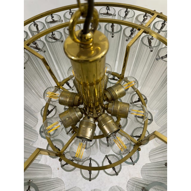 Glass Tube Chandelier in Murano Glass, 1970s For Sale - Image 7 of 9