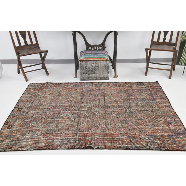 Boho Chic Vintage Turkish Kilim Rug For Sale - Image 3 of 11