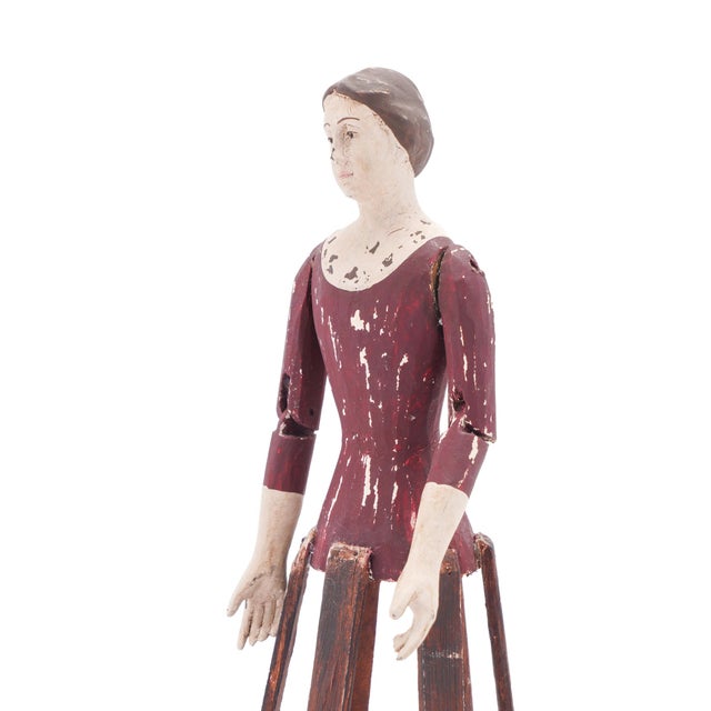 French Folk Art / Santos Cage Doll With Articulated Arms, 1800-25 For Sale - Image 9 of 12