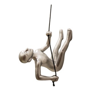 Silver Climbing Man Wall Art For Sale