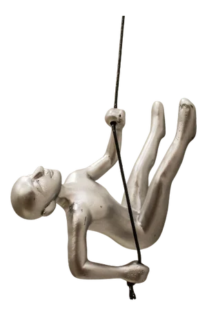 Silver Climbing Man Wall Art