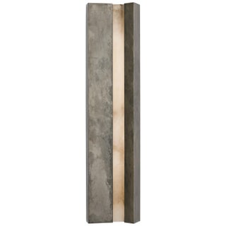 Anne-Marie Barton for Visual Comfort Signature Austera 32" Sconce in Mottled Pewter with Alabaster For Sale