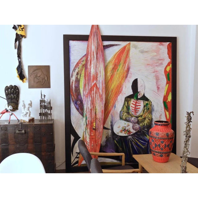 Hubertus Giebe, Der Maler, 1999, Oil on Canvas & Sculpture Object, Set of 2 For Sale - Image 3 of 12