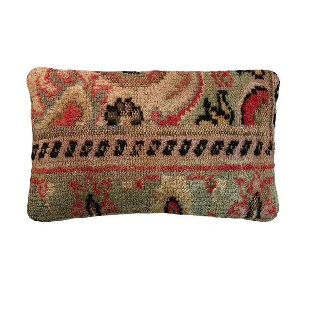 Large Vintage Turkish Handmade Rug Cushion Cover For Sale - Image 11 of 11
