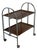 Chrome Folding Rolling Bar Cart With Wood Grain Trays Mid-Century Modern 1970s For Sale