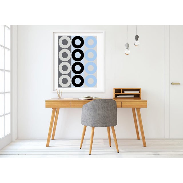 "Blue Color Harmony" (Blue, Gray and Black) This Modern, Mid Century, Contemporary Fine Art Print was created by artist,...