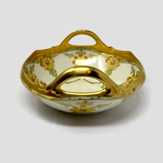 Antique Limoges France Elite Works Bawo & Dotter Hand-Painted Bowl Gold Blossom For Sale - Image 4 of 8