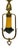 French Brass and Glass Pate De Verre Single-Light Chandelier, 1960s For Sale
