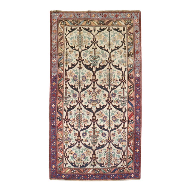 Ivory Antique Persian Bakhtiari Rug - 3'6" x 6' For Sale