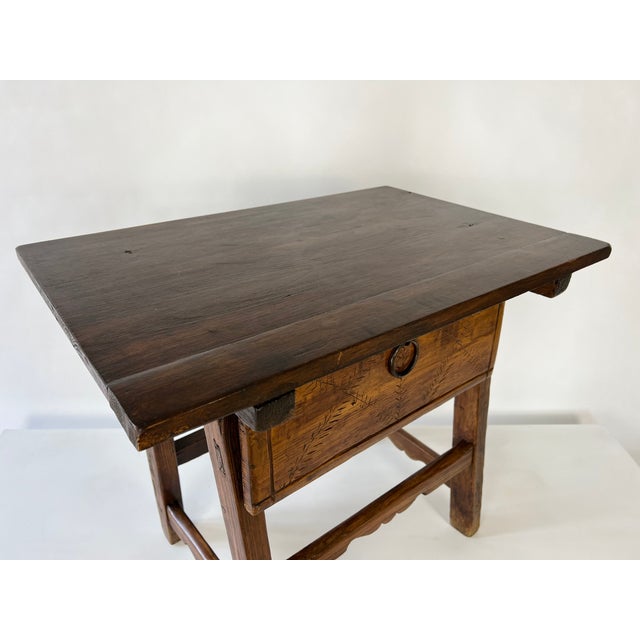 Vintage Rustic Primitive Side Table with Drawer, 1960s For Sale - Image 17 of 18