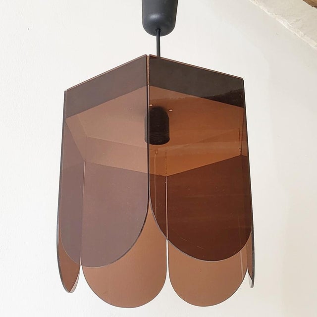 Space Age Pendant Light in Acrylic Glass & Steel, 1960s For Sale - Image 4 of 11