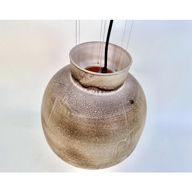 Large Brutalist Studio Ceramic Art Hanging Lamp with Cascading Ceramic Spheres from Bücking-Börnsen, Germany, 1960s For Sale - Image 6 of 18