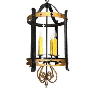 Custom XL Hand-Forged Wrought Iron Medieval Gothic Hanging Lantern by Kevin Clark Originals