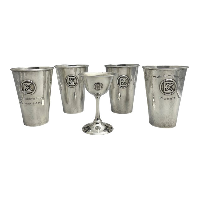 Sterling Silver Art Deco Mint Julep Cups For Sale