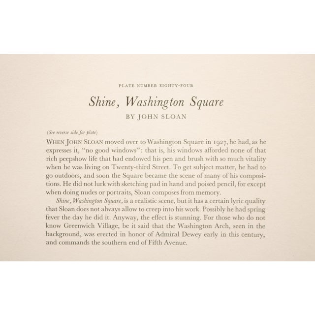 1939 After John Sloan "Shine, Washington Square", First Edition Period Offset Lithograph For Sale In Dallas - Image 6 of 8