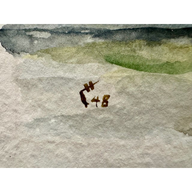 Henry Emil Salloch Original Watercolor on Paper Coastal Landscape, 1948. For Sale In Atlanta - Image 6 of 8