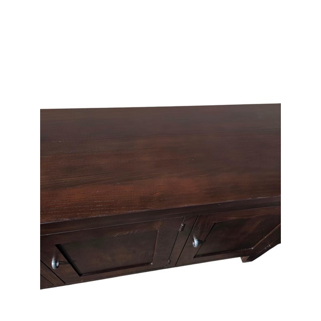 Vintage Ethan Allen Horizons Buffet Sideboard Dark Walnut Buffet Console Cabinet For Sale In Philadelphia - Image 6 of 18