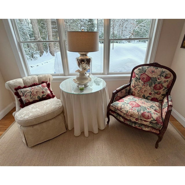 Custom Marquise Bergere Chair Upholstered in Heritage Floral Brunschwig & Fils For Sale - Image 13 of 18