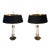 1970s Neoclassical Style Desk Lamps in Brass and White Lacquered - a Pair For Sale
