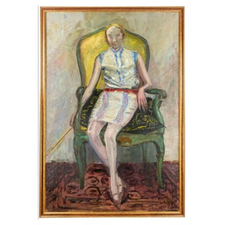 Antonio Feltrinelli, Sitting Woman, Oil on Canvas, 1928 For Sale