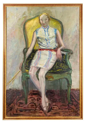 Antonio Feltrinelli, Sitting Woman, Oil on Canvas, 1928