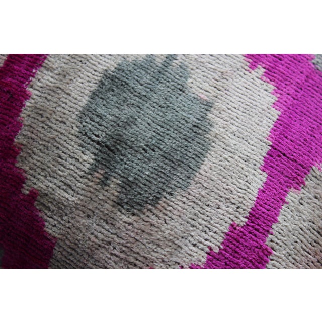 Boho Chic Contemporary Boho Chic Silk Velvet Ikat Pillow Cover Bohemian Pillow Cover For Sale - Image 3 of 9