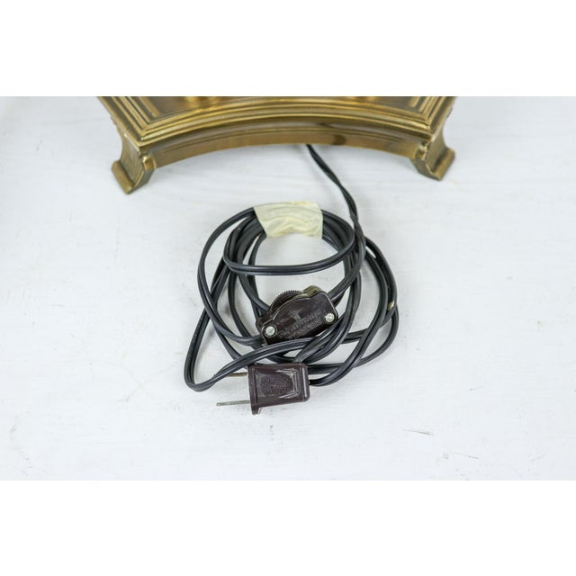Vintage Brass Bouillotte Library Lamp With Green Pleated Shade For Sale - Image 13 of 13