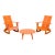 Room & Board Emmet Orange Outdoor Rocking Chair Pair and Table Set For Sale
