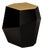 Three Rocks High Side Table in Black Lacquered and Top in Brushed Brass from Insidherland For Sale