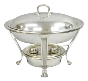 Antique Gorham English Regency Edwardian Silver Plated Chafing Dish Warmer