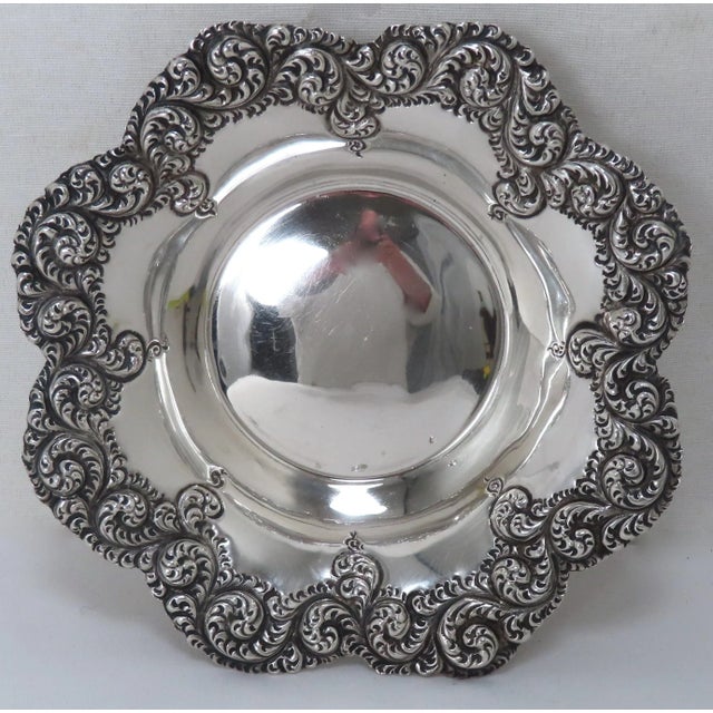 Victorian Fancy Hand Made Repousse Antique American Victorian Sterling Silver Wine Coaster For Sale - Image 3 of 13