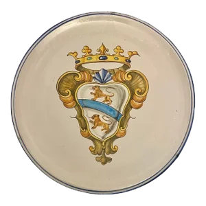 Antique M. Lupi Hand Painted Plate With Crest, Circa 1892