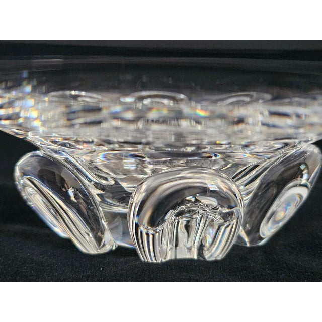 2010s Steuben Large Crystal Art Glass Foot Coronet Bowl, Signed For Sale - Image 5 of 12