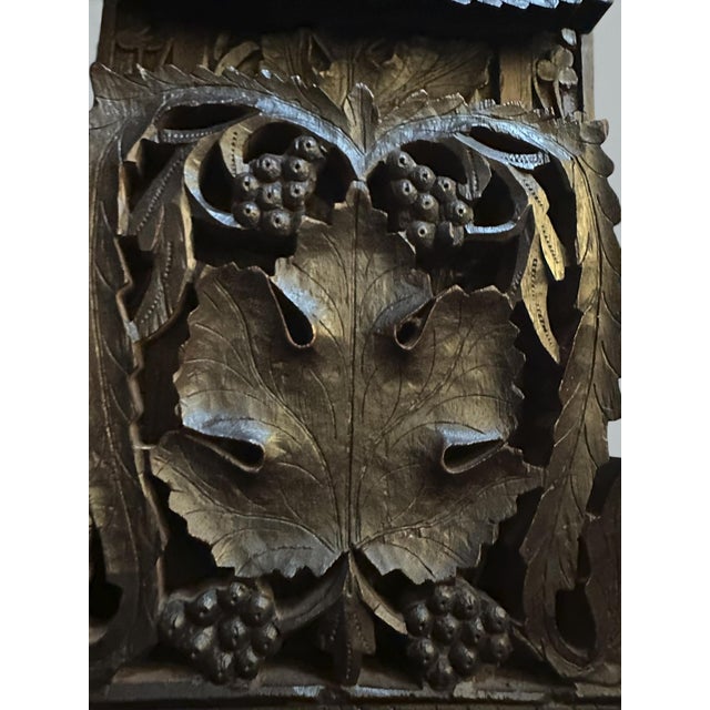 Antique Vintage Black Forest German Book Slide Carved Irish Shamrocks Maple Leaf For Sale - Image 10 of 11