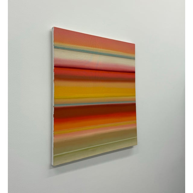 Contemporary Signed Striped Abstract Painting on Canvas For Sale - Image 4 of 6