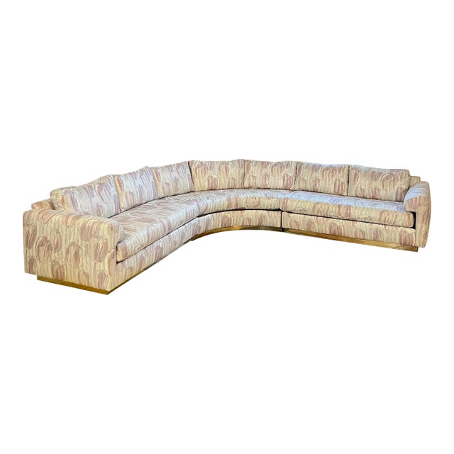 Curved Sectional 80s Sofa With Brass Base Detailing Chairish