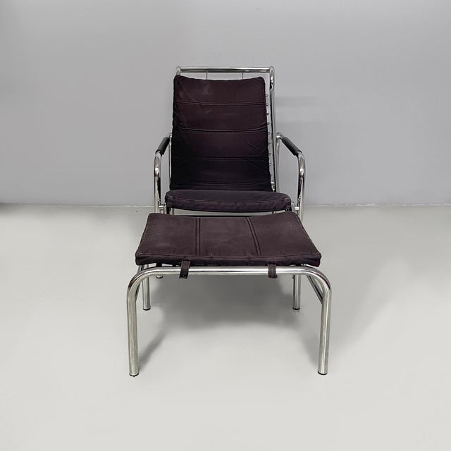 Bauhaus Italian Bauhaus Black Fabric and Steel Genni Chaise Longue by Gabriele Mucchi for Zanotta, 1980s For Sale - Image 3 of 18